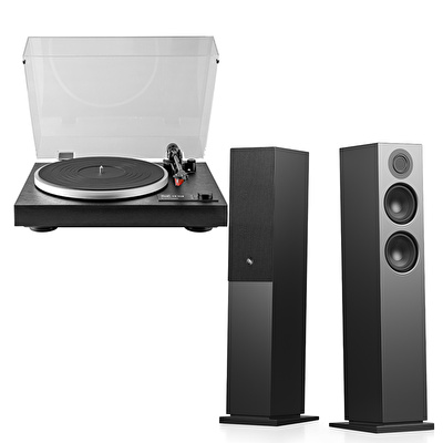 Audio Pro A48 W Hoparlör, Dual CS 418 Pikap Black Hi-Fi Müzik Sistemi